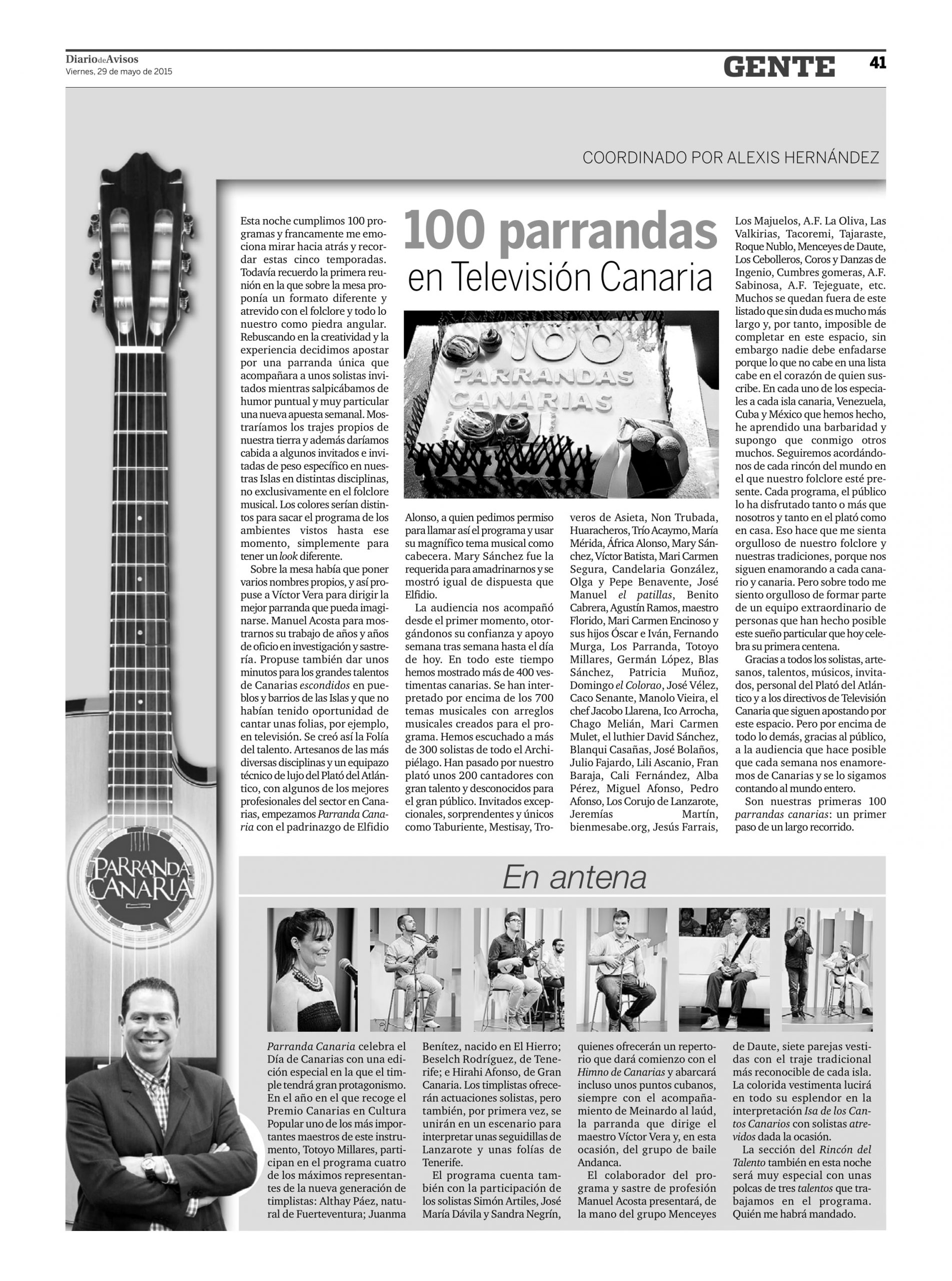 100 PROGRAMAS DE PARRANDA CANARIA 29-05-2015