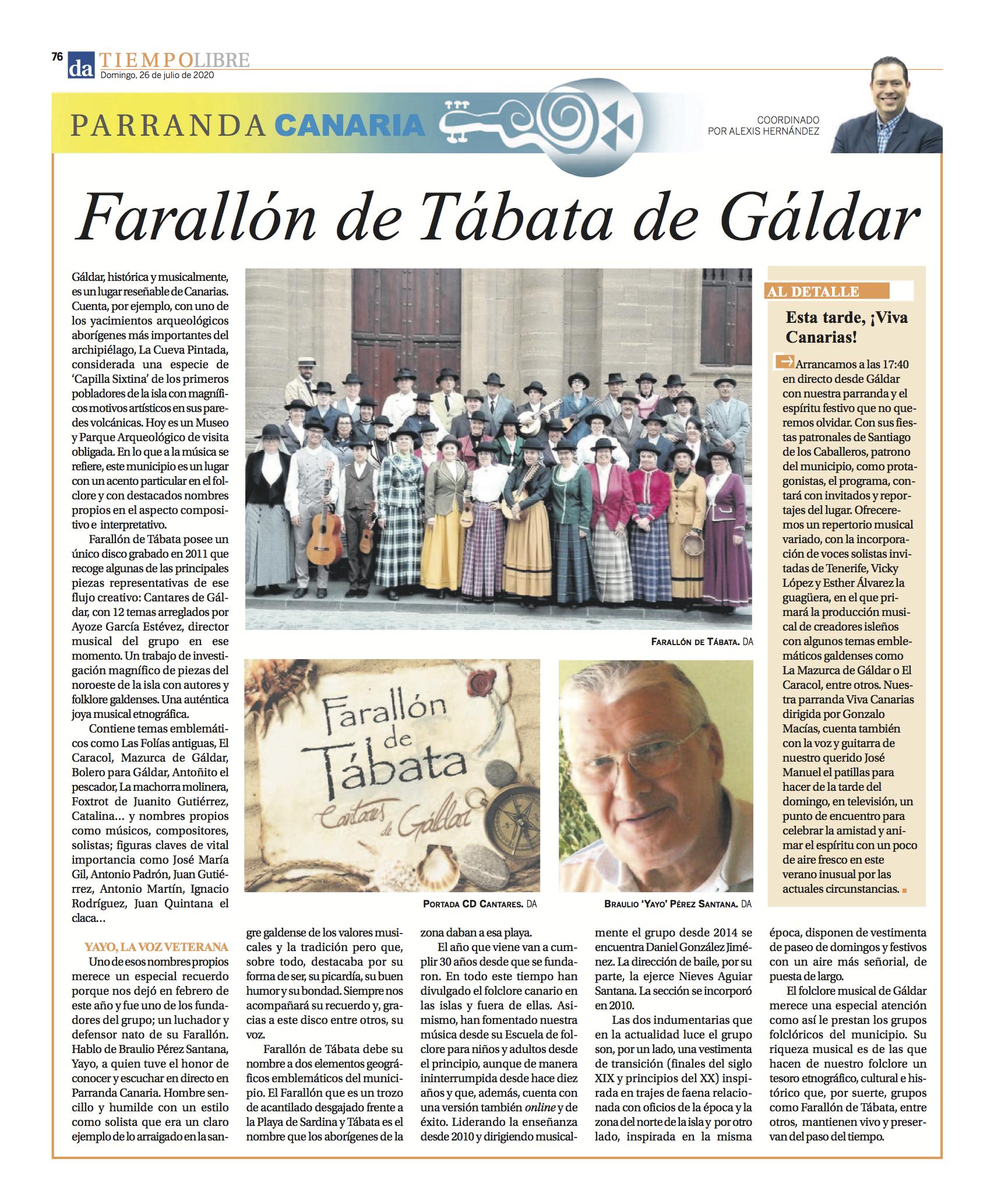 Farallón de Tábata de Gáldar 26-07-2020